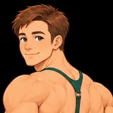 Atlas hero with climbing rope over one shoulder
