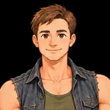 Paragon hero in a sleeveless denim jacket