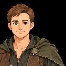 Ranger hero in a weathered green cloak