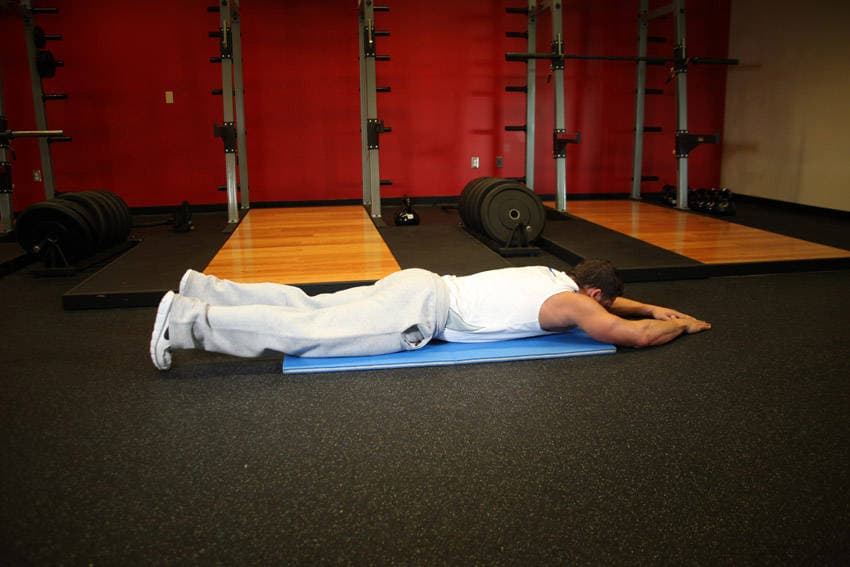 Superman hold, position 1